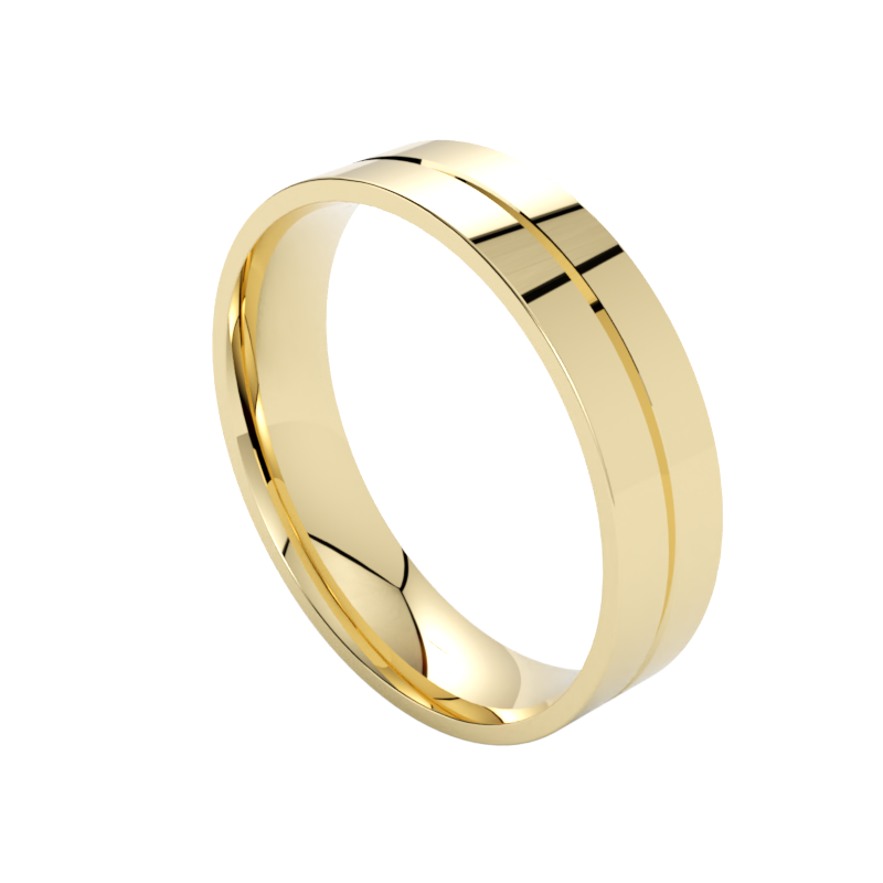 Plaska polerowana obrączka ślubna z żółtego złota